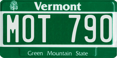 VT license plate MOT790