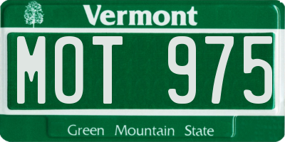 VT license plate MOT975