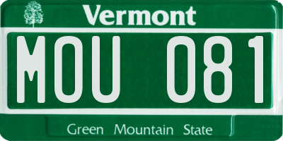 VT license plate MOU081