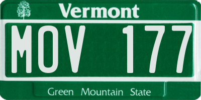 VT license plate MOV177