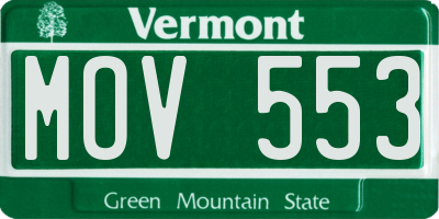 VT license plate MOV553