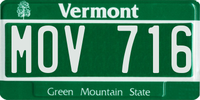 VT license plate MOV716