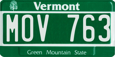 VT license plate MOV763
