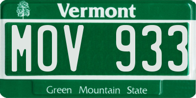 VT license plate MOV933