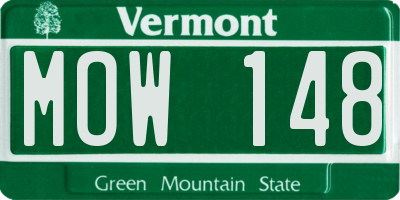VT license plate MOW148