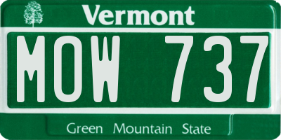 VT license plate MOW737