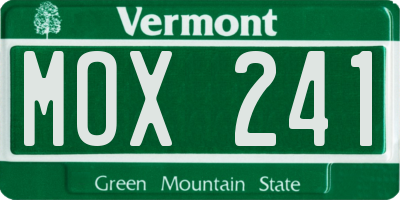 VT license plate MOX241
