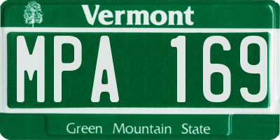 VT license plate MPA169