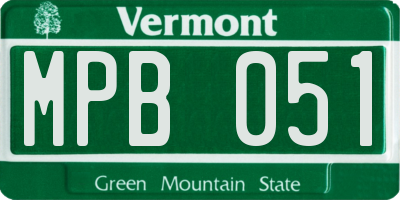 VT license plate MPB051