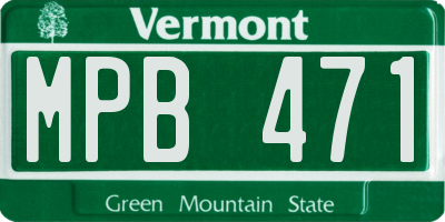 VT license plate MPB471
