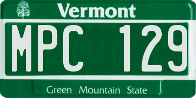 VT license plate MPC129