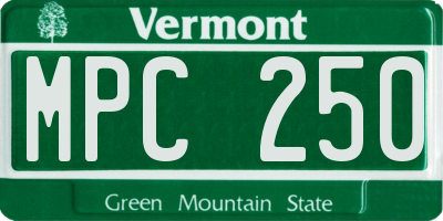 VT license plate MPC250