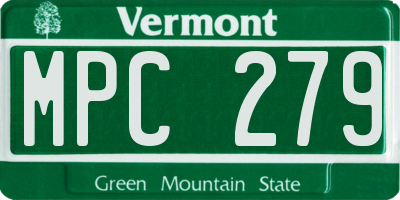 VT license plate MPC279