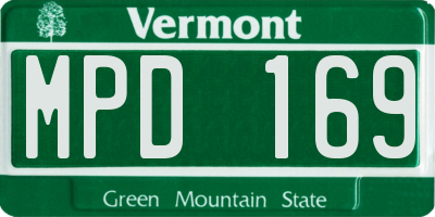 VT license plate MPD169
