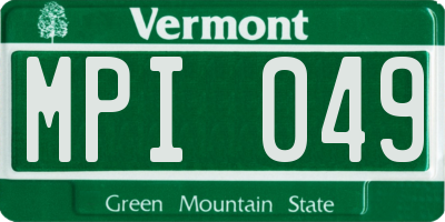VT license plate MPI049