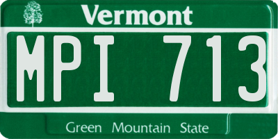VT license plate MPI713