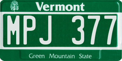 VT license plate MPJ377