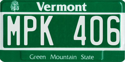 VT license plate MPK406