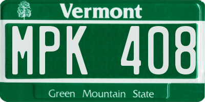 VT license plate MPK408