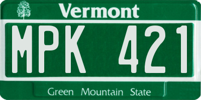 VT license plate MPK421