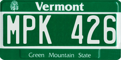 VT license plate MPK426
