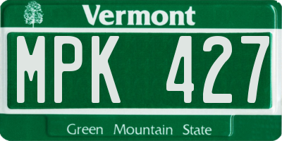 VT license plate MPK427