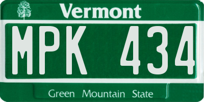 VT license plate MPK434