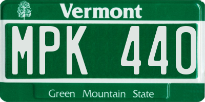VT license plate MPK440