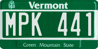 VT license plate MPK441