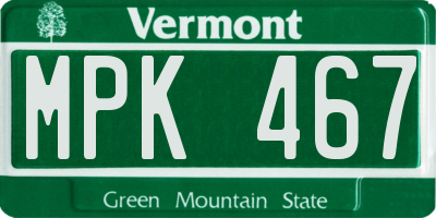 VT license plate MPK467