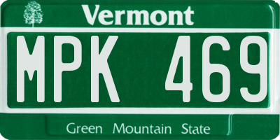 VT license plate MPK469