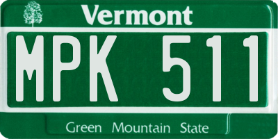 VT license plate MPK511