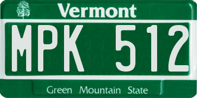 VT license plate MPK512