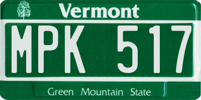 VT license plate MPK517