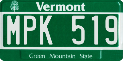 VT license plate MPK519