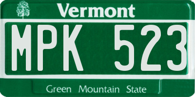 VT license plate MPK523
