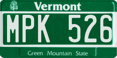 VT license plate MPK526