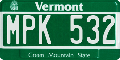 VT license plate MPK532