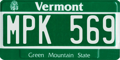 VT license plate MPK569