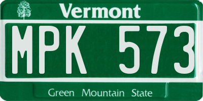 VT license plate MPK573