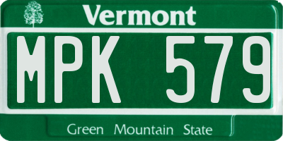 VT license plate MPK579