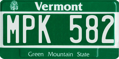 VT license plate MPK582