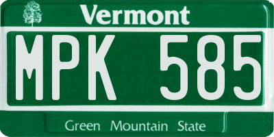 VT license plate MPK585