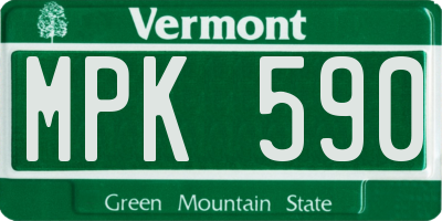 VT license plate MPK590