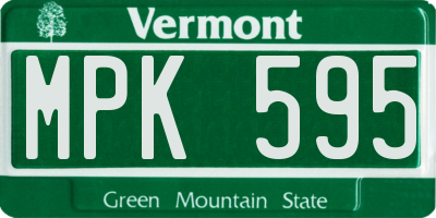 VT license plate MPK595