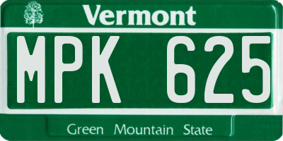 VT license plate MPK625