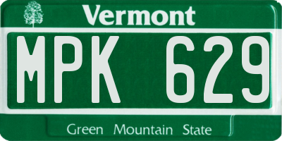 VT license plate MPK629