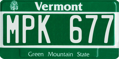 VT license plate MPK677