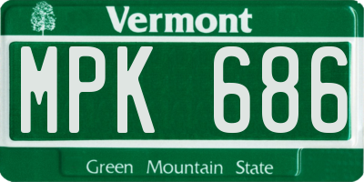 VT license plate MPK686