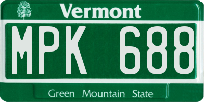 VT license plate MPK688